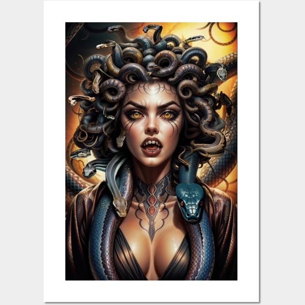 Angry Medusa Gorgon Wall Art by AnnArtshock